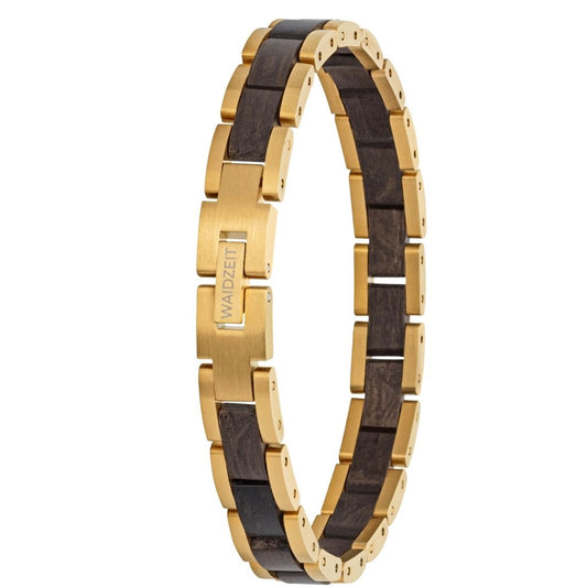 Drevený náramok Mystik Gold – drevené hodinky Waidzeit