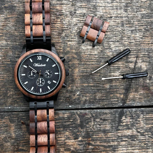 Pánske drevené hodinky Chronograf Alpinist – v prírode
