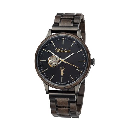 Drevené automatické hodinky Waidzeit Mystik – luxusné hodinky z bažinatého dubu s automatickým strojčekom Seiko