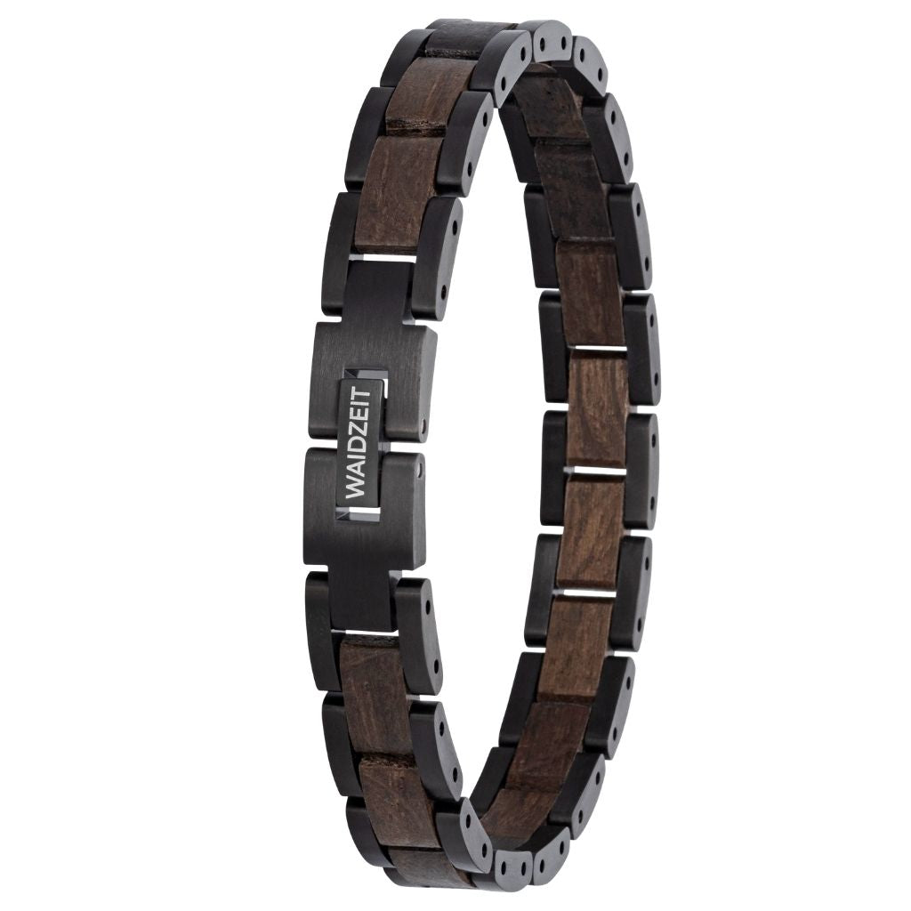 Drevený náramok Mystik Black – drevené hodinky Waidzeit